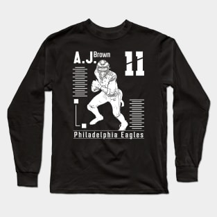 AJ Brown || White retro | Football Long Sleeve T-Shirt